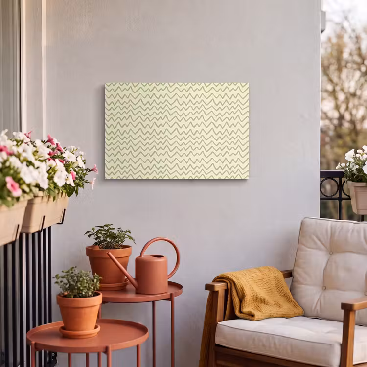 Buiten canvas - Saliegroen - Zigzag - Handgetekend - Patroon — 3