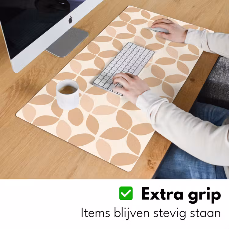 Bureau onderlegger - Beige - Bladeren - Minimalistisch - Patroon — 6