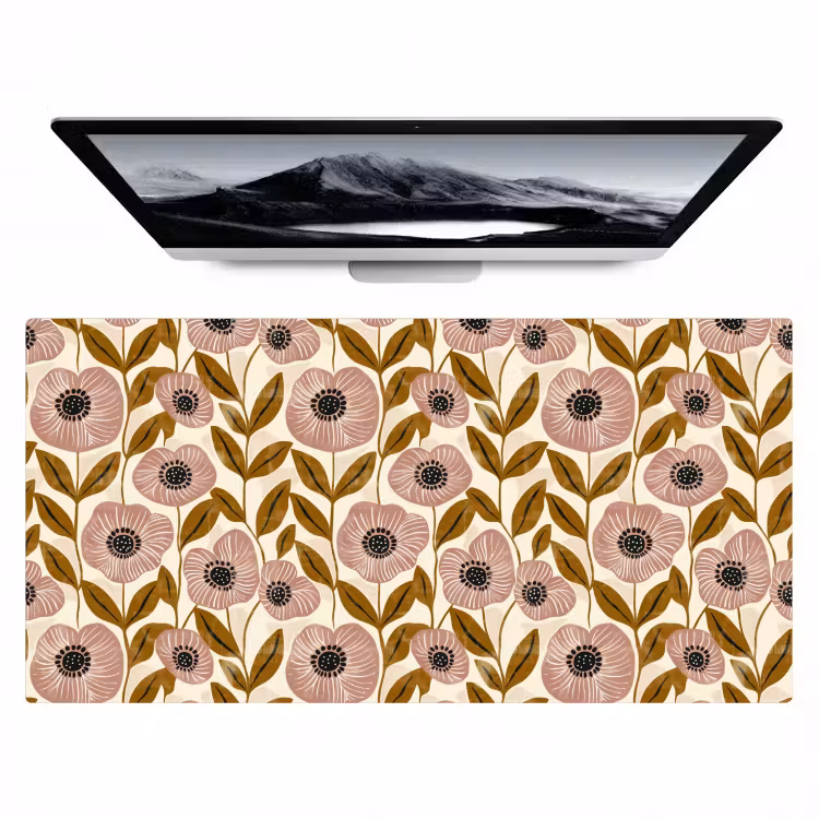 Bureau onderlegger - Dustyroze - Bloemen - Grafisch - Patroon — 1