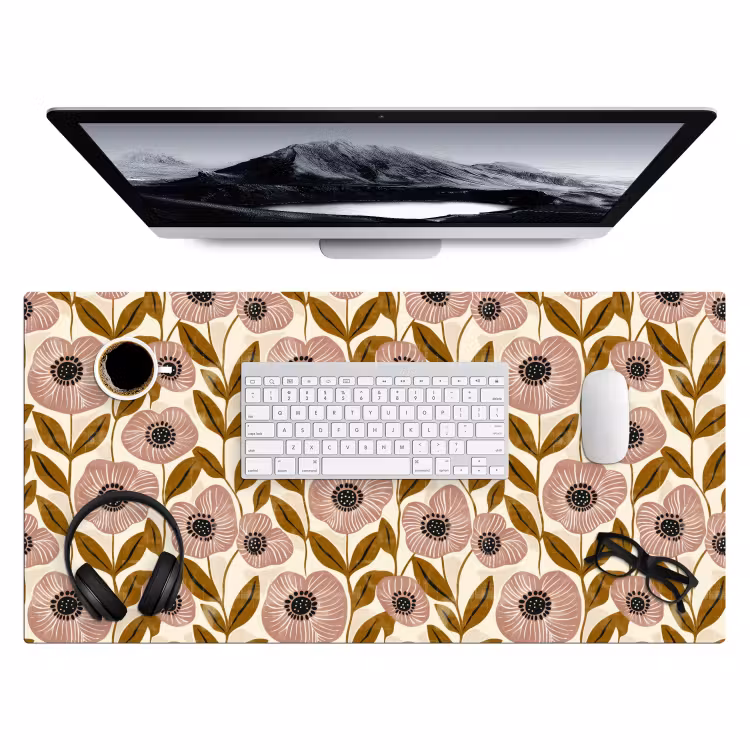 Bureau onderlegger - Dustyroze - Bloemen - Grafisch - Patroon — 4
