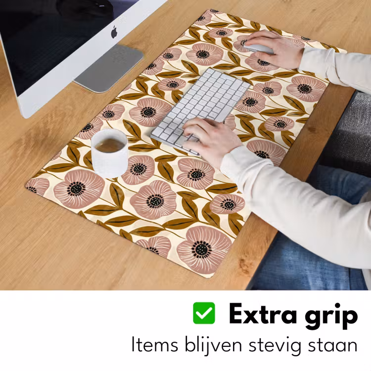 Bureau onderlegger - Dustyroze - Bloemen - Grafisch - Patroon — 6