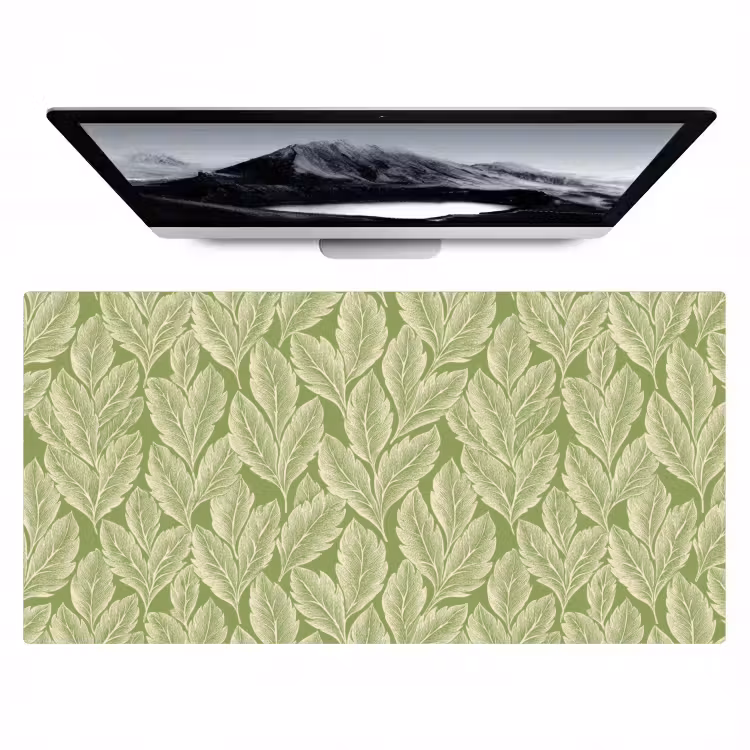 Bureau onderlegger - Groen - Botanisch - Bladeren - Vintage - Patroon — 1