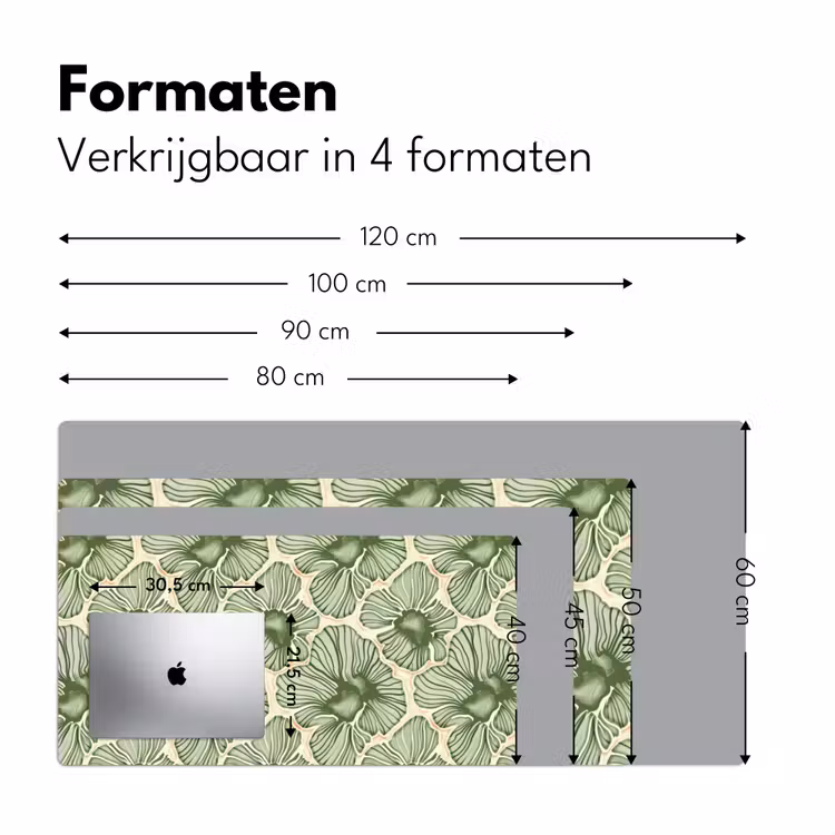 Bureau onderlegger - Groen - Botanisch - Bloemen - Organisch - Patroon — 8