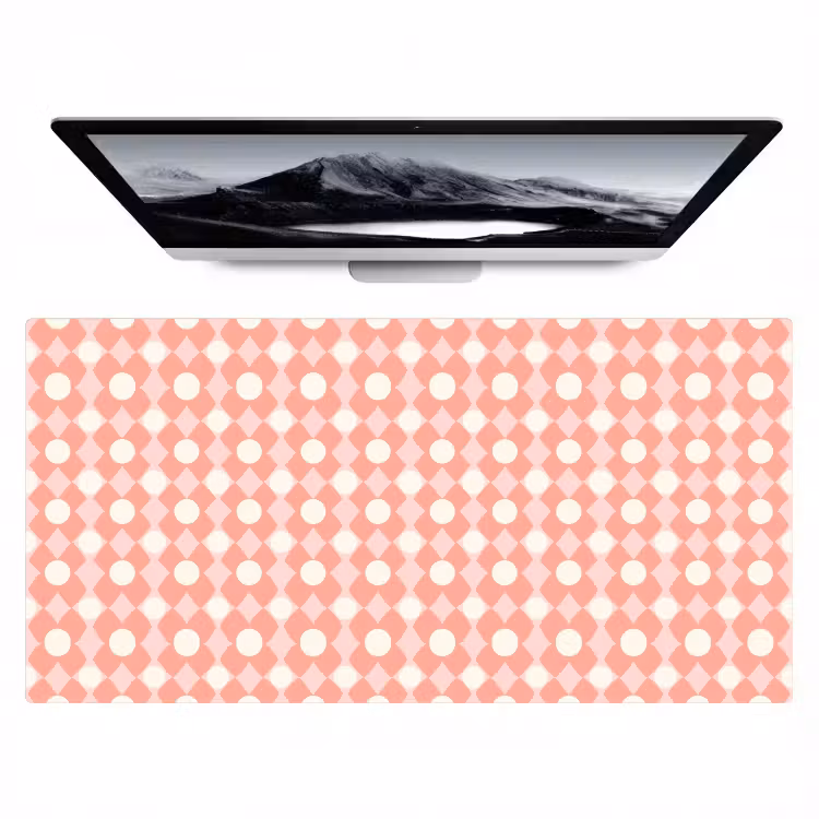 Bureau onderlegger - Koraal - Retro - Geometrisch - Patroon — 1