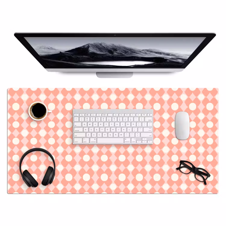Bureau onderlegger - Koraal - Retro - Geometrisch - Patroon — 4