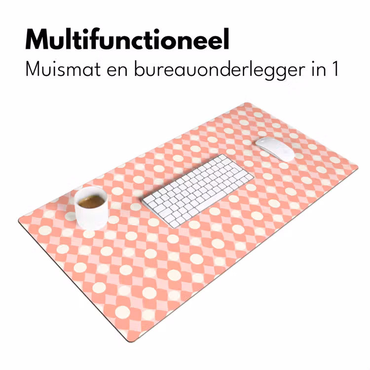 Bureau onderlegger - Koraal - Retro - Geometrisch - Patroon — 7