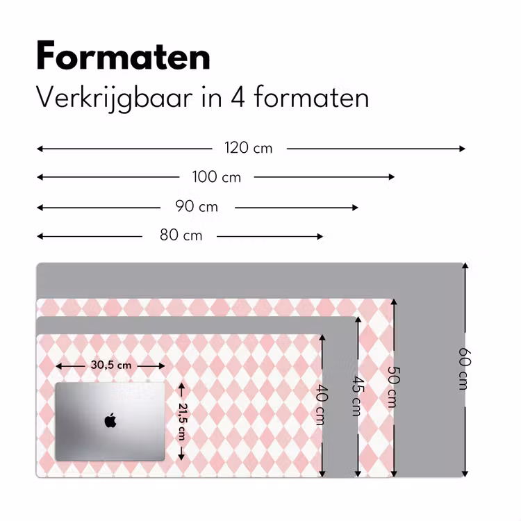 Bureau onderlegger - Lichtroze - Ruiten - Geometrisch - Patroon — 8