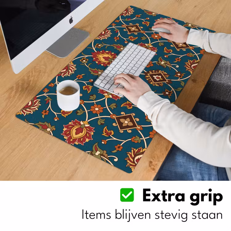 Bureau onderlegger - Ornament - Flora - Traditioneel - Klassiek - Blauwgroen — 6