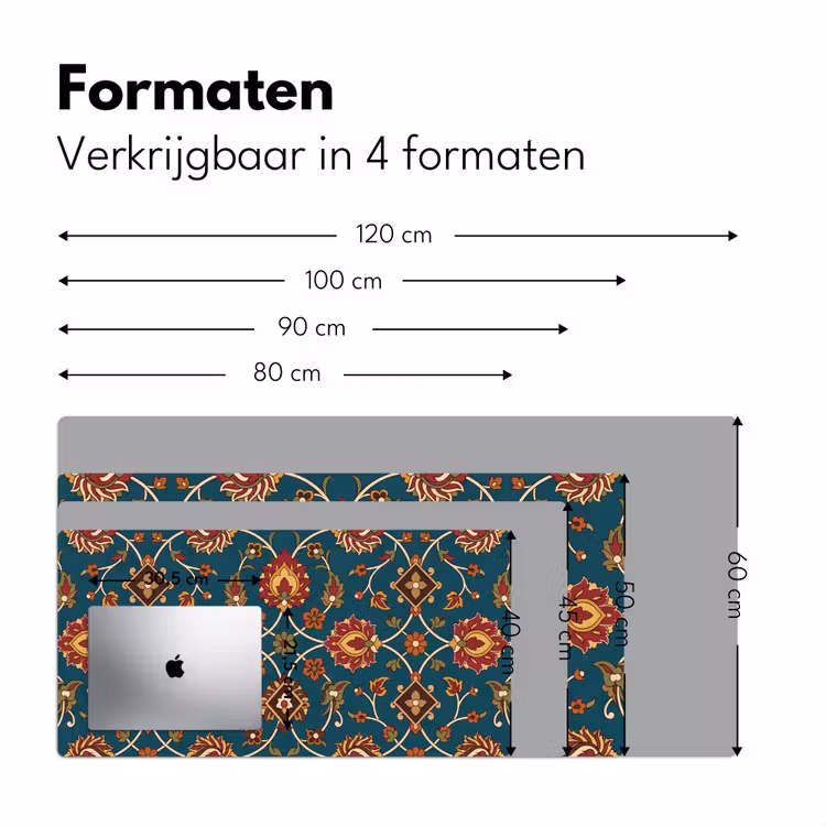 Bureau onderlegger - Ornament - Flora - Traditioneel - Klassiek - Blauwgroen — 8