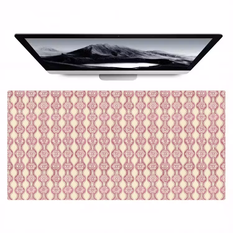 Bureau onderlegger - Paarsroze - Bloemen - Retro - Patroon — 1