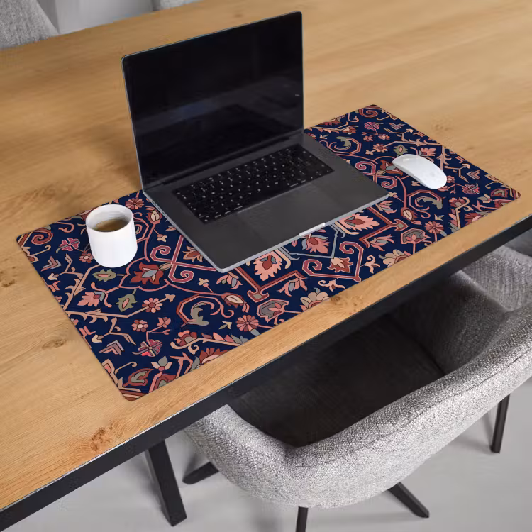 Bureau onderlegger - Patroon - Oosters - Floraal - Blauw - Klassiek — 3