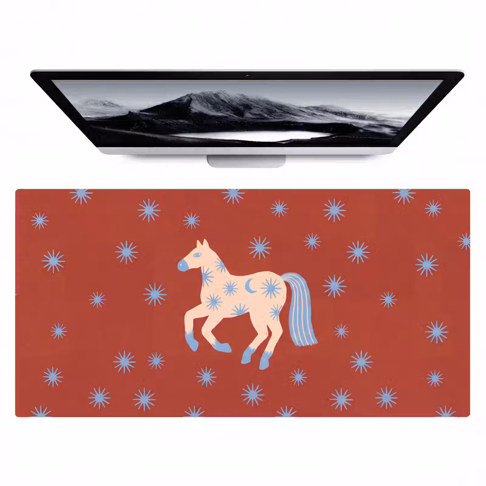 Bureau onderlegger - Dieren - Sterren - Maan - Abstract - Rood — 1