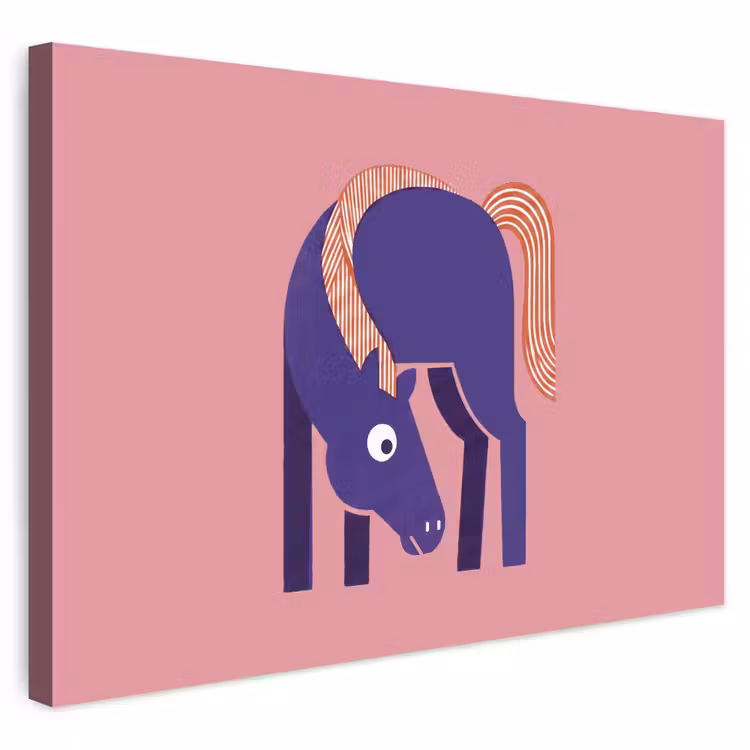 Buiten canvas - Paard - Abstract - Dieren - Modern - Blauw — 1