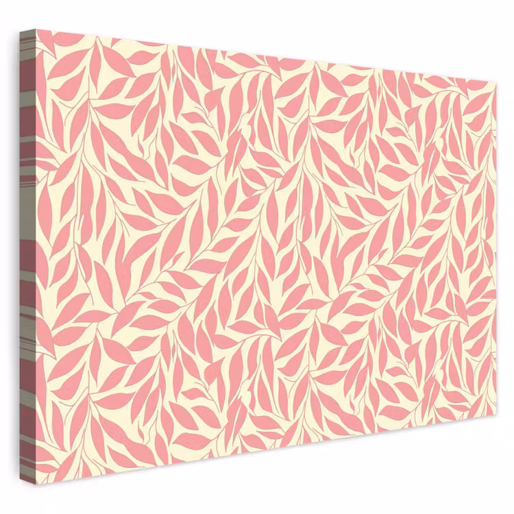Buiten canvas - Roze - Bladeren - Dynamisch - Patroon — 1