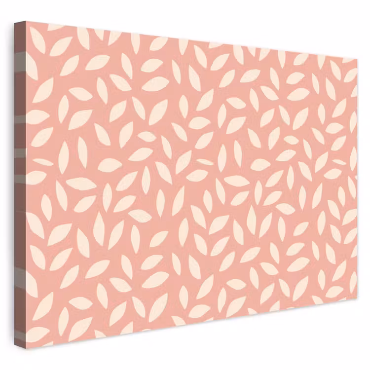 Buiten canvas - Roze - Bladeren - Speels - Patroon — 1