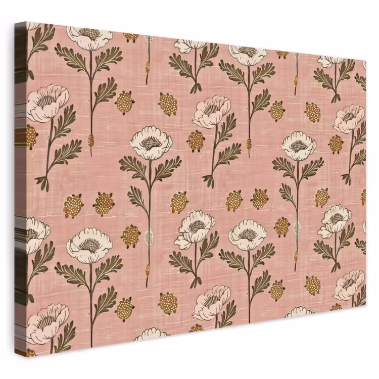 Buiten canvas - Roze - Bloemen - Vintage - Textuur — 1