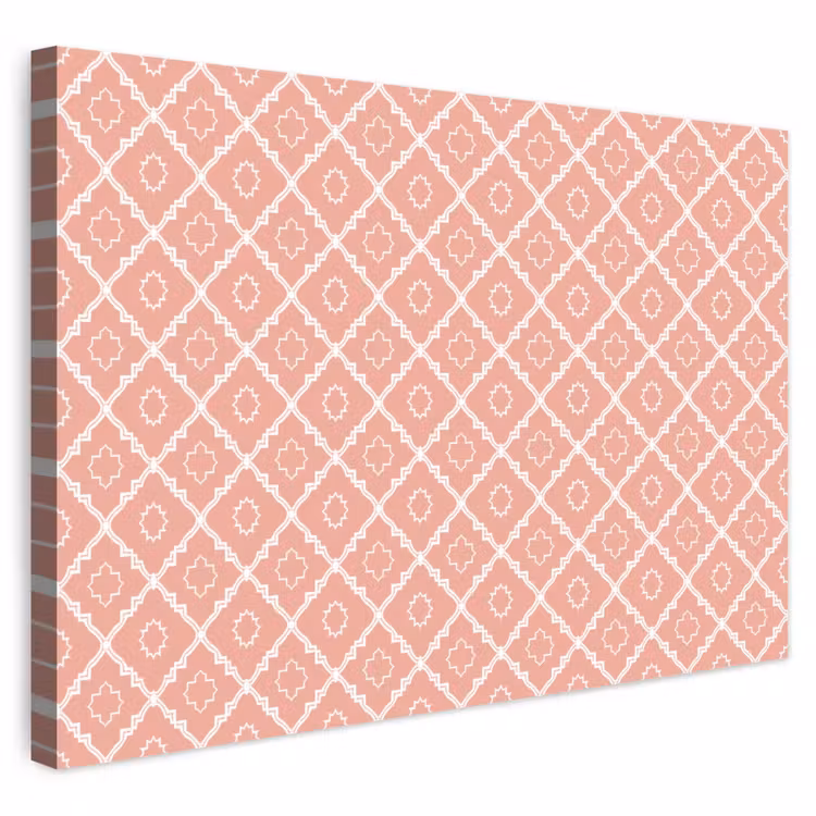 Buiten canvas - Zalmroze - Geometrisch - Elegant - Patroon — 1