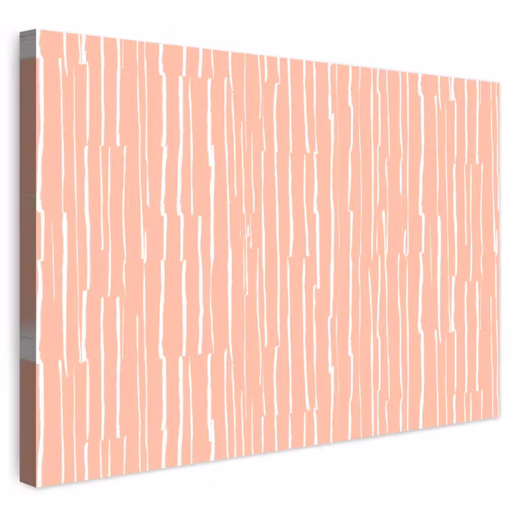 Buiten canvas - Zalmroze - Strepen - Handgetekend - Patroon — 1