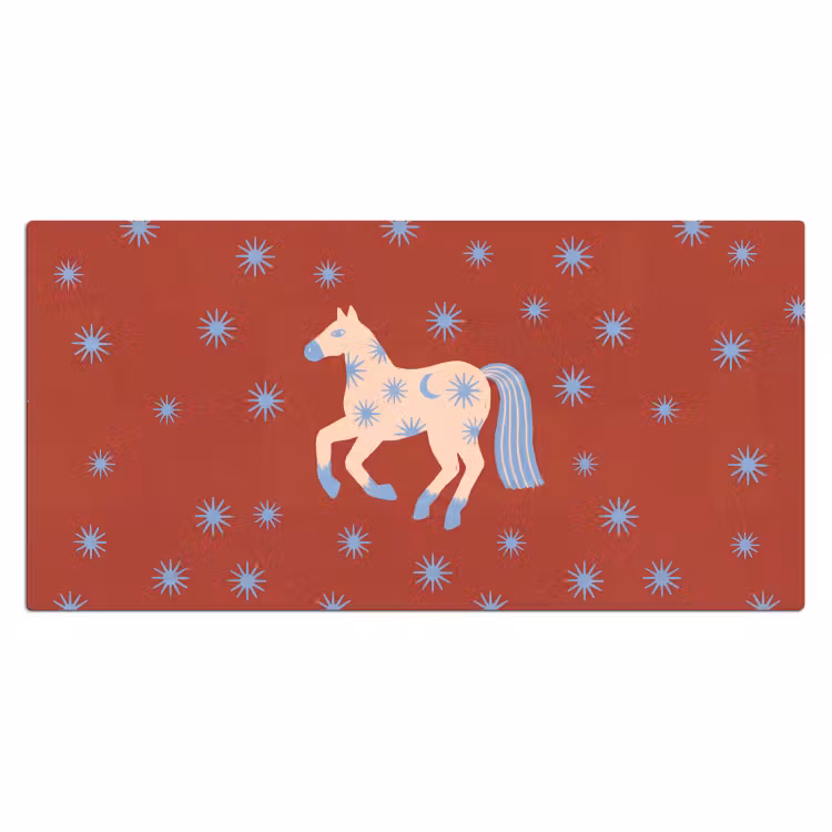 Bureau onderlegger - Dieren - Sterren - Maan - Abstract - Rood — 2
