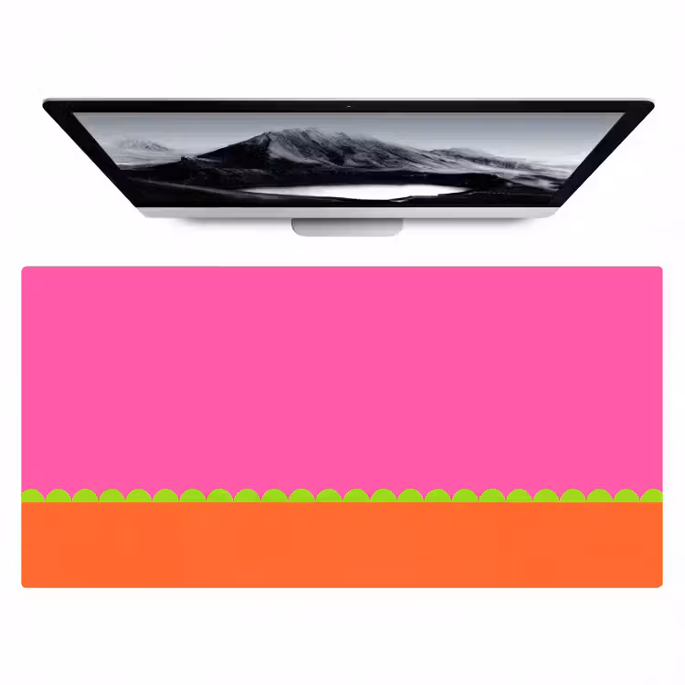 Bureau onderlegger - Abstract - Geometrisch - Kleurblokken - Roze - Oranje — 1