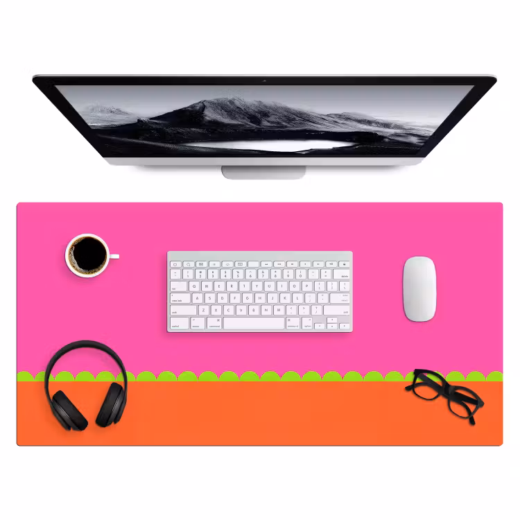 Bureau onderlegger - Abstract - Geometrisch - Kleurblokken - Roze - Oranje — 4