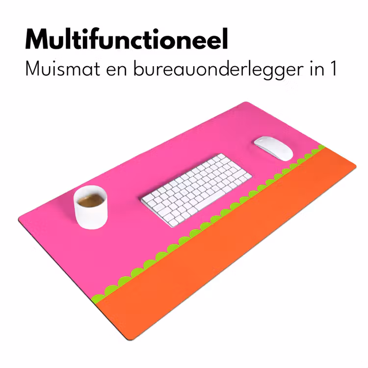 Bureau onderlegger - Abstract - Geometrisch - Kleurblokken - Roze - Oranje — 7