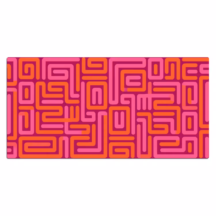 Bureau onderlegger - Abstract - Patroon - Lijnen - Roze - Oranje — 2