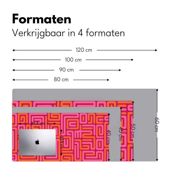 Bureau onderlegger - Abstract - Patroon - Lijnen - Roze - Oranje — 8