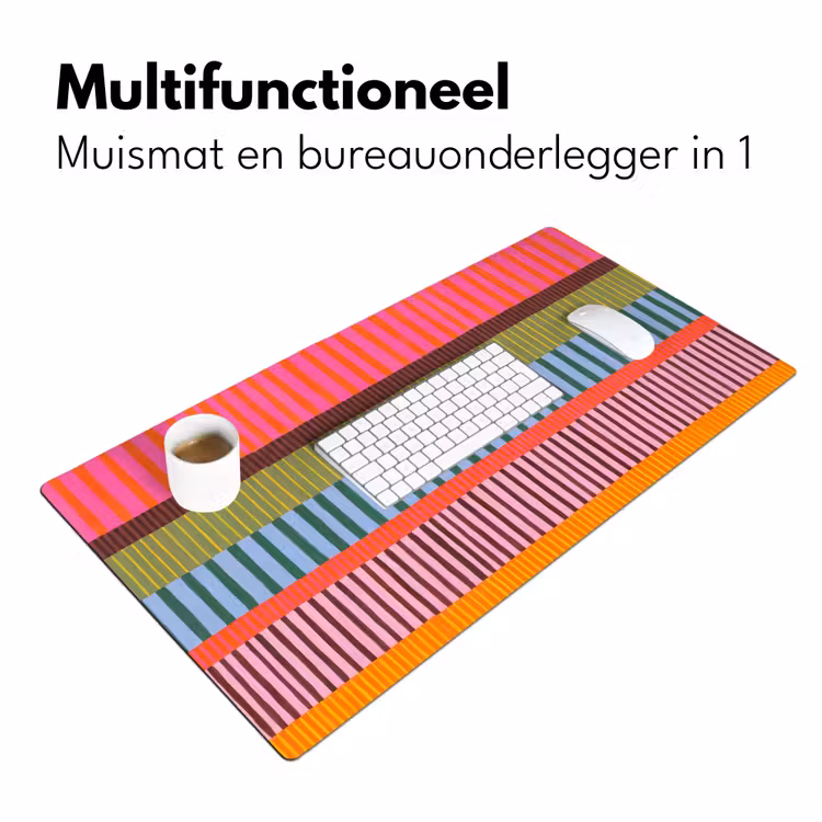 Bureau onderlegger - Abstract - Strepen - Modern - Kleurrijk - Kunst — 7