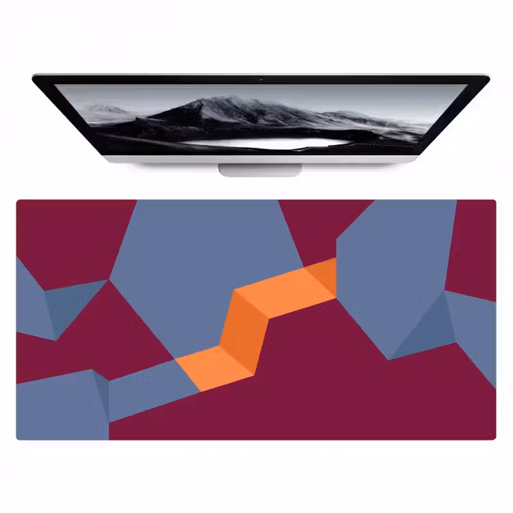 Bureau onderlegger - Abstract - Vormen - Modern - Blauw - Oranje — 1