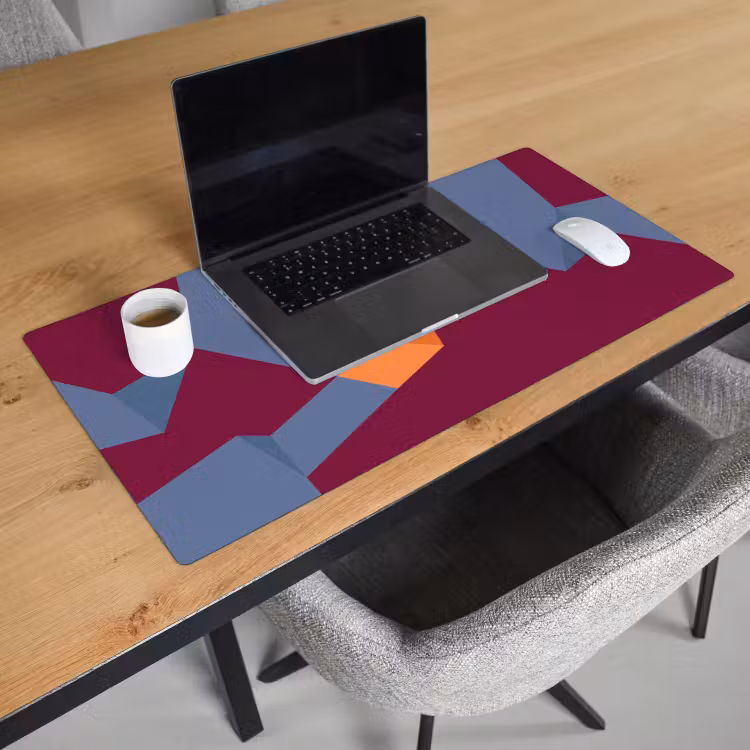 Bureau onderlegger - Abstract - Vormen - Modern - Blauw - Oranje — 3