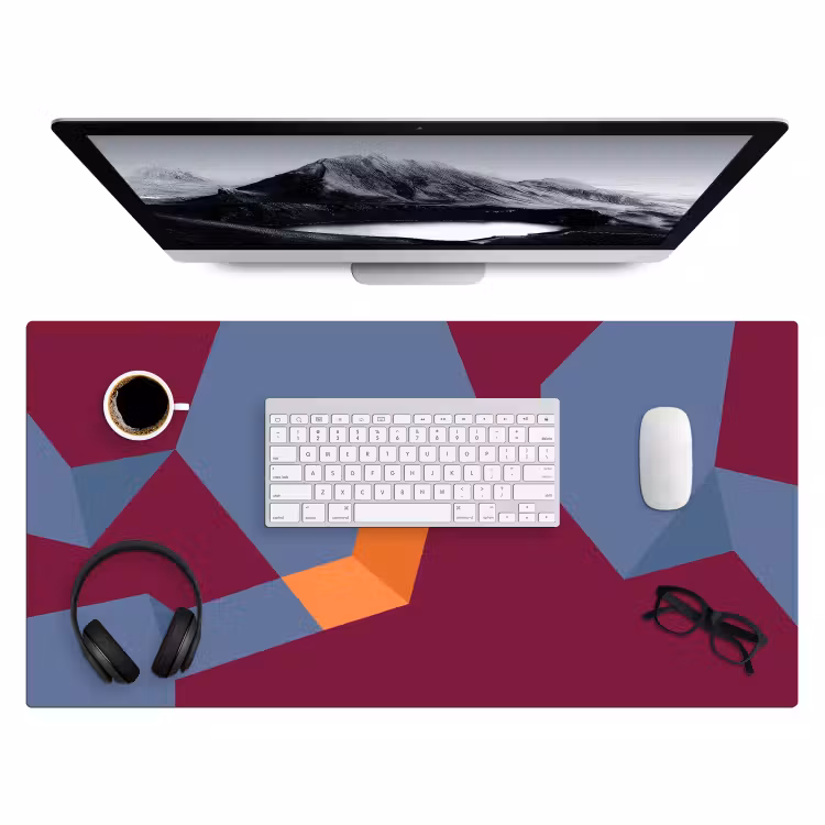 Bureau onderlegger - Abstract - Vormen - Modern - Blauw - Oranje — 4