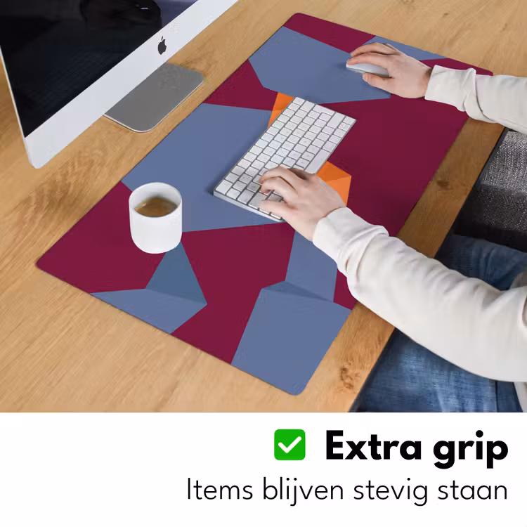 Bureau onderlegger - Abstract - Vormen - Modern - Blauw - Oranje — 6