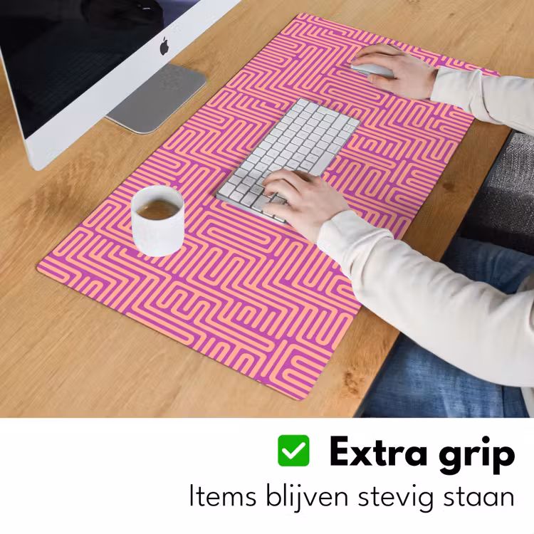 Bureau onderlegger - Patroon - Lijnen - Abstract - Modern - Paars — 6