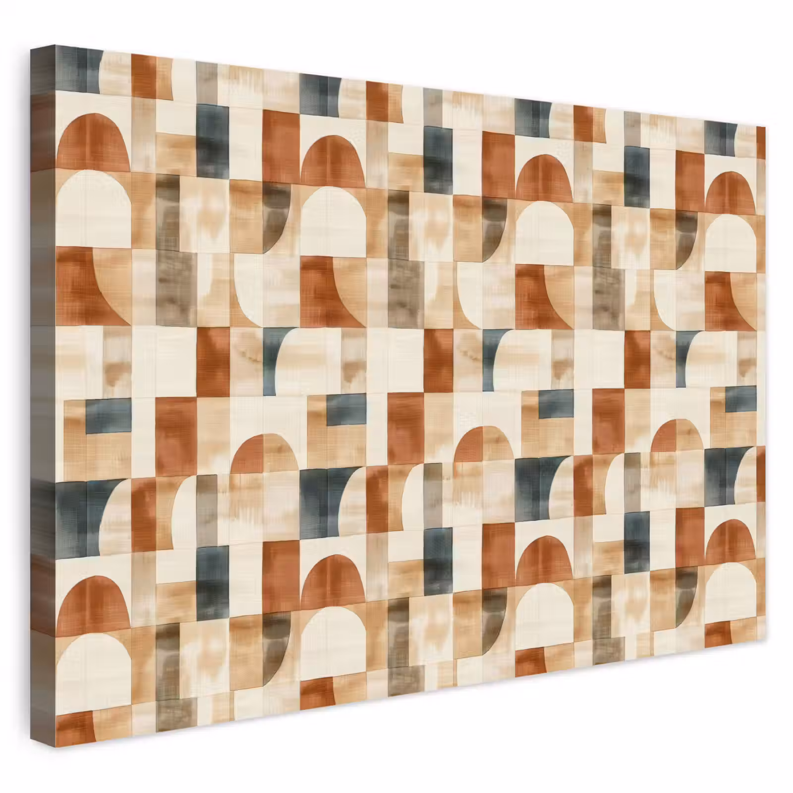 Buiten canvas - Terracotta - Geometrisch - Aquarel - Textuur — 1