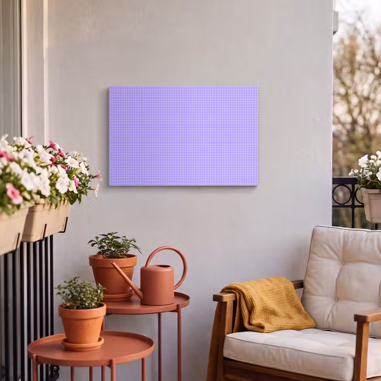 Buiten canvas - Paars - Geometrisch - Raster - Minimalistisch - Patroon — 3