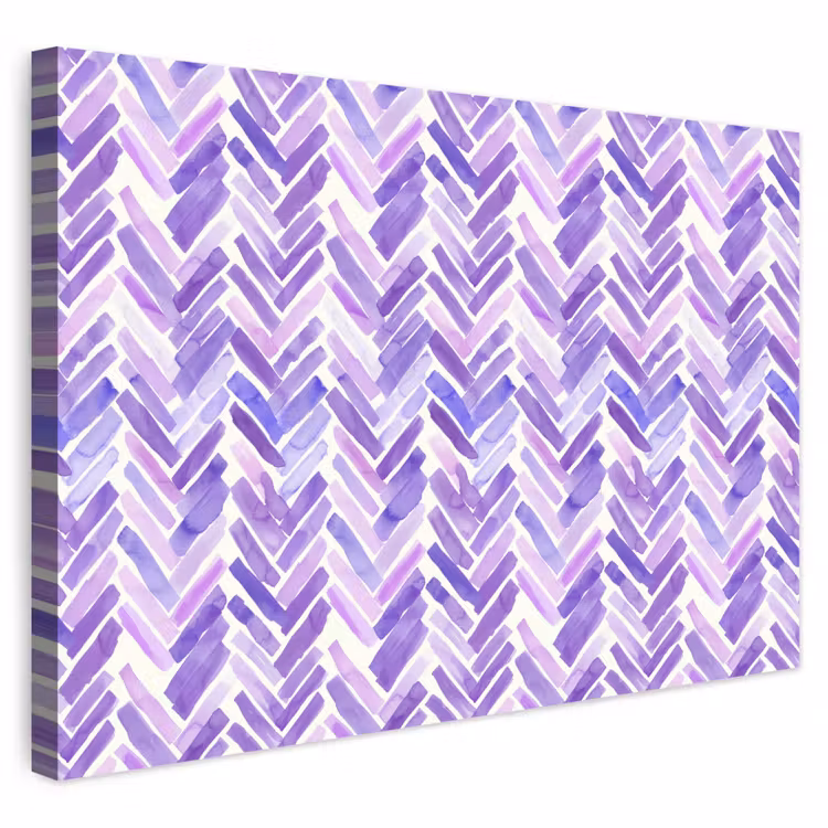 Buiten canvas - Paars - Visgraat - Aquarel - Penseelstreken - Patroon — 1