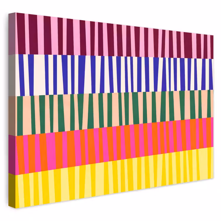 Buiten canvas - Patroon - Strepen - Abstract - Modern - Kleurrijk — 1