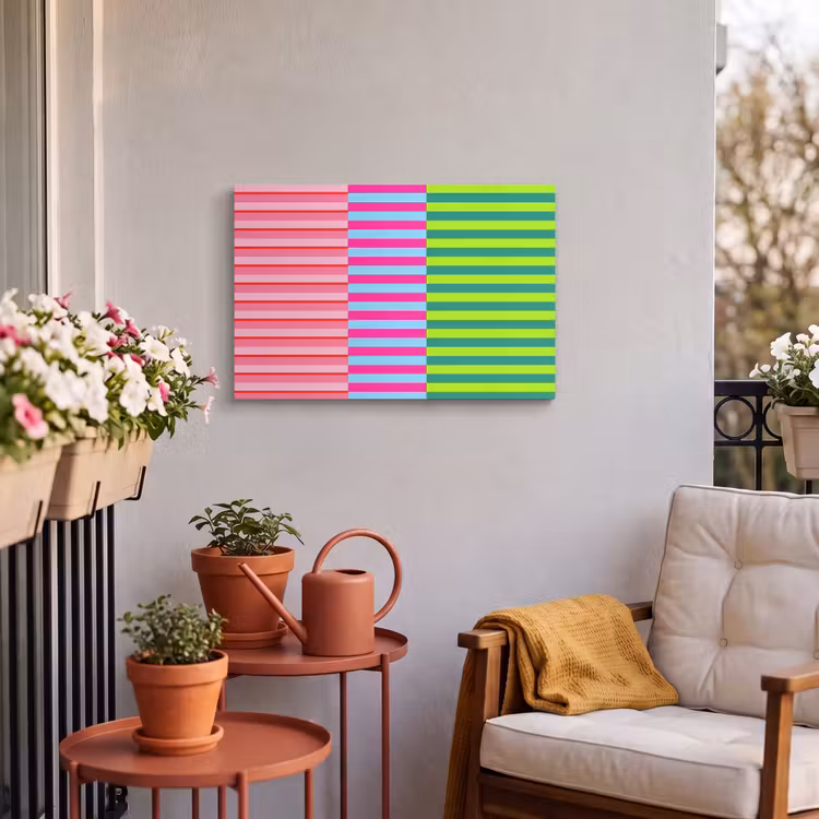 Buiten canvas - Patroon - Strepen - Modern - Abstract - Kleurrijk — 3