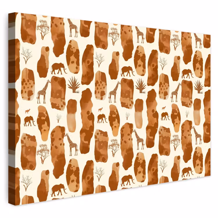 Buiten canvas - Terracotta - Safari - Dieren - Patroon — 1