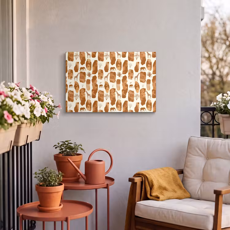 Buiten canvas - Terracotta - Safari - Dieren - Patroon — 3