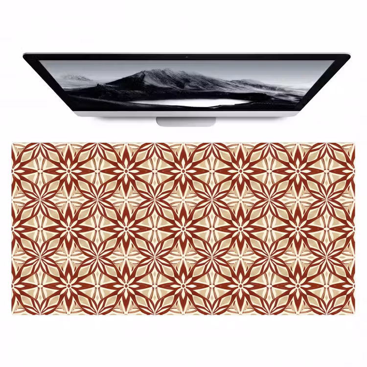 Bureau onderlegger - Bordeauxrood - Geometrisch - Tegel - Patroon — 1