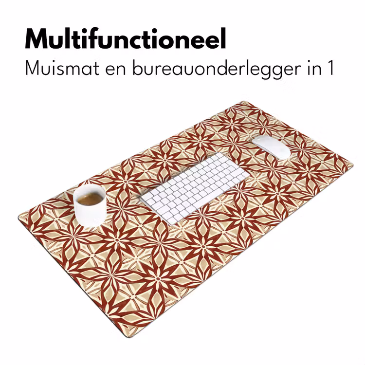 Bureau onderlegger - Bordeauxrood - Geometrisch - Tegel - Patroon — 7