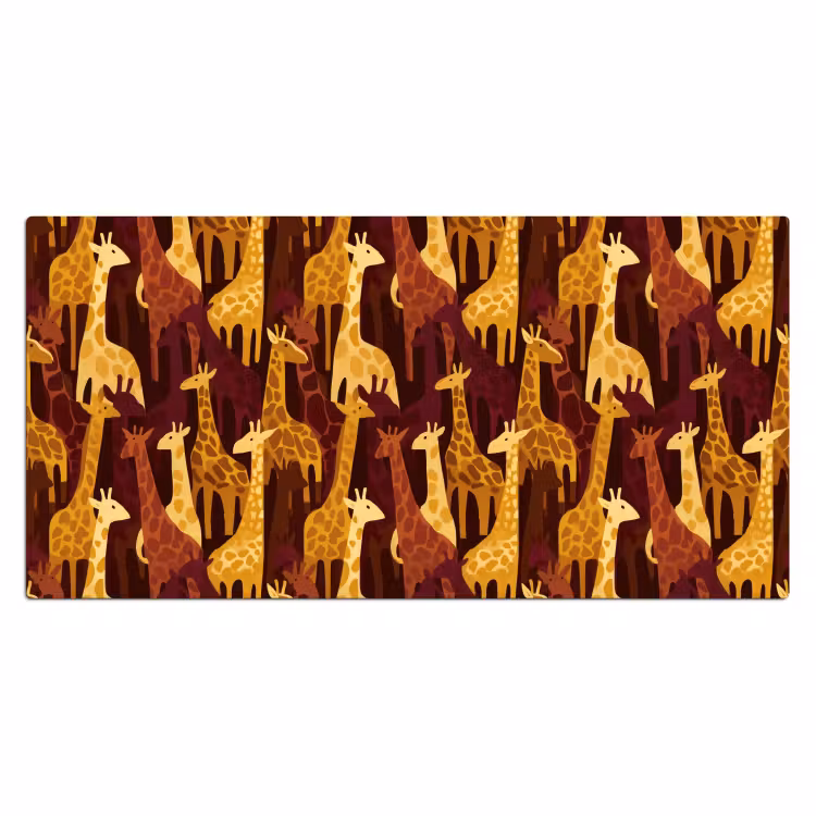 Bureau onderlegger - Bruin - Giraffen - Safari - Patroon — 2