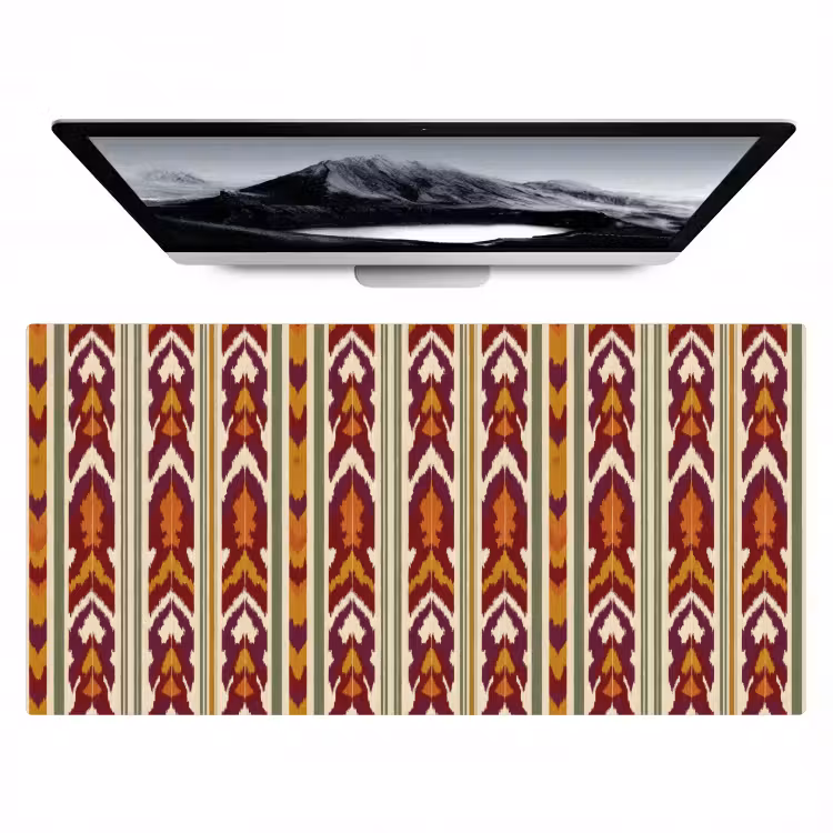 Bureau onderlegger - Ikat - Bordeauxrood - Etnisch - Patroon — 1