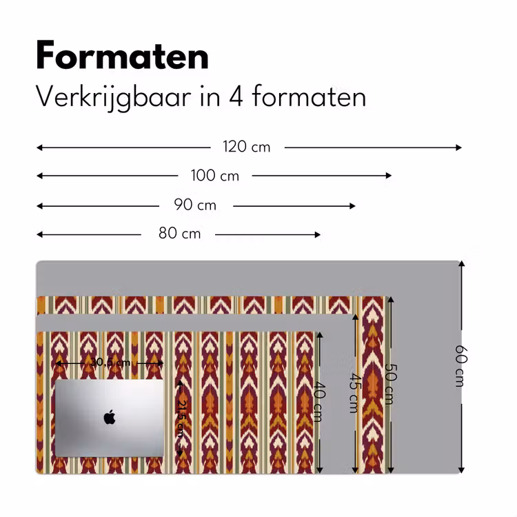 Bureau onderlegger - Ikat - Bordeauxrood - Etnisch - Patroon — 8
