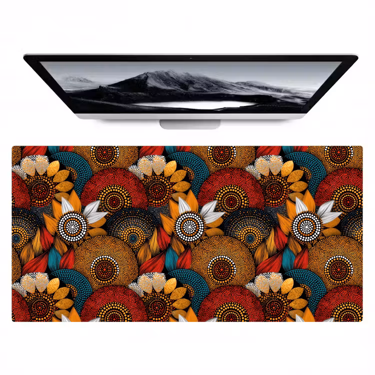 Bureau onderlegger - Kleurrijk - Aboriginal - Dot Painting - Botanisch - Patroon — 1