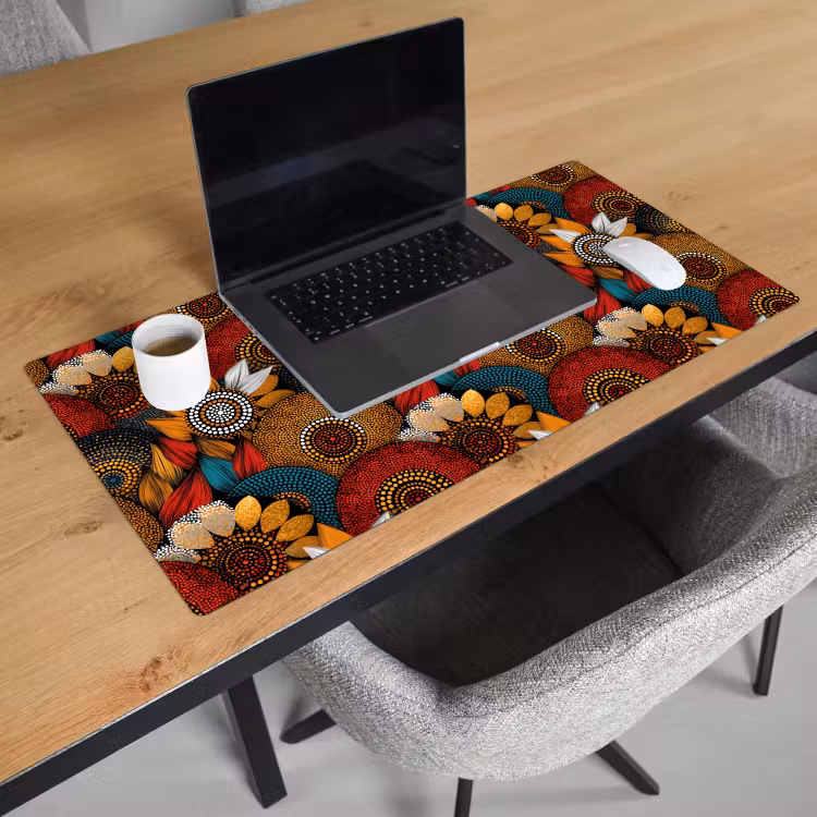 Bureau onderlegger - Kleurrijk - Aboriginal - Dot Painting - Botanisch - Patroon — 3