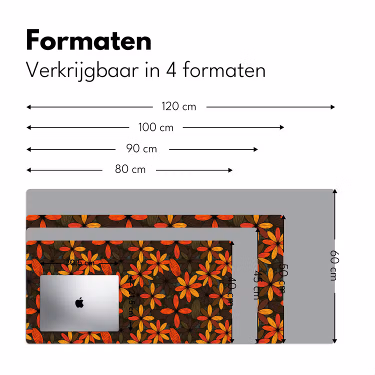 Bureau onderlegger - Oranje - Retro - Bloemen - Herfst — 8