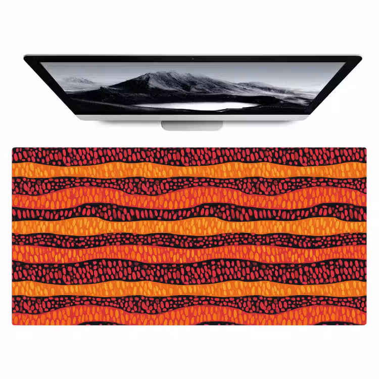 Bureau onderlegger - Oranje - Roze - Expressief - Patroon — 1